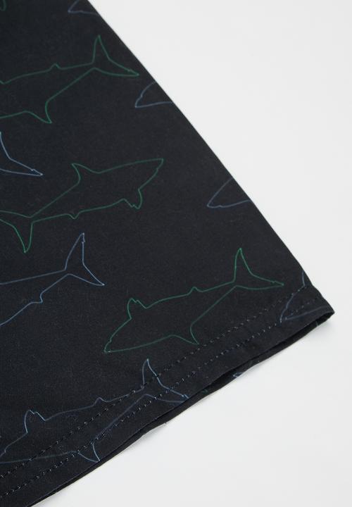 Pop Candy - Boys printed board shorts - black