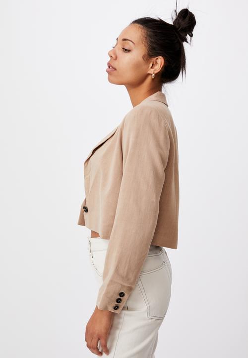 Cotton On - Cropped blazer - natural