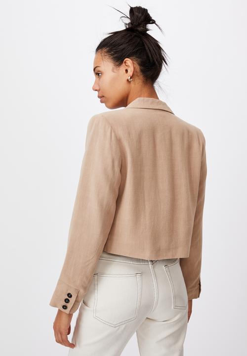 Cotton On - Cropped blazer - natural