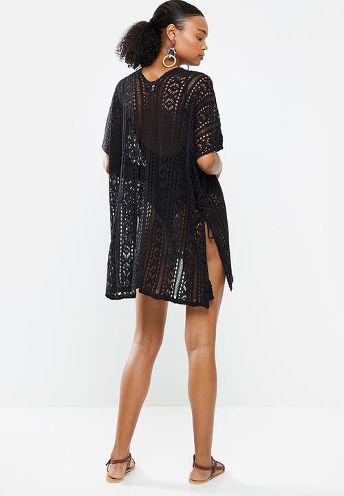 STYLE REPUBLIC - Crotchet short kaftan - black