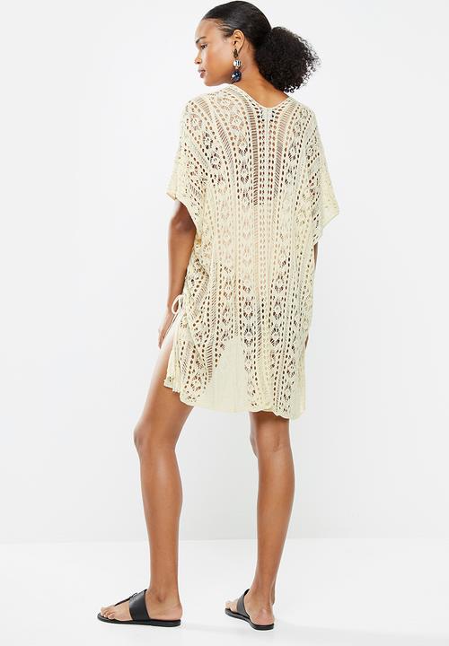 STYLE REPUBLIC - Crotchet short kaftan - cream
