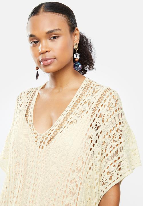 STYLE REPUBLIC - Crotchet short kaftan - cream