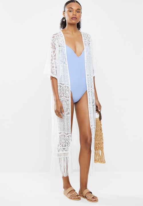 STYLE REPUBLIC - Long sleep maxi cover up - white
