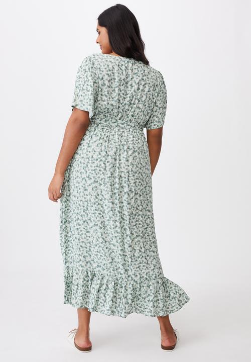 Cotton On - Curve woven laura frill hem maxi dress - quinn ditsy jadette