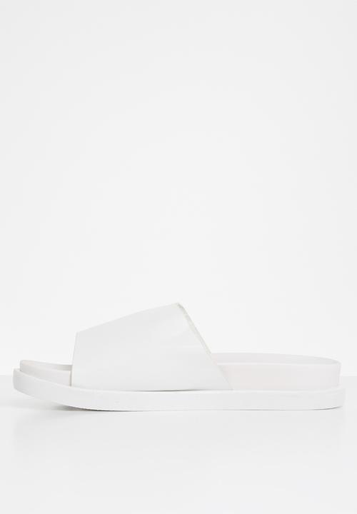 Jada - Faux leather slide - white