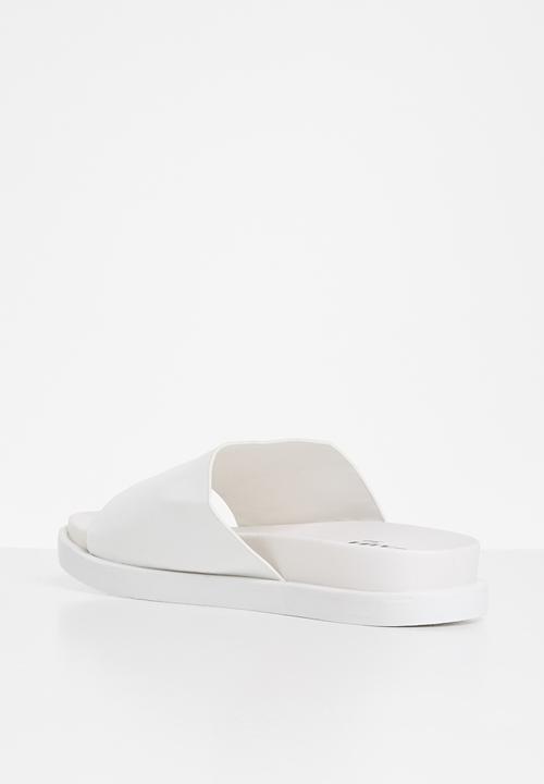 Jada - Faux leather slide - white