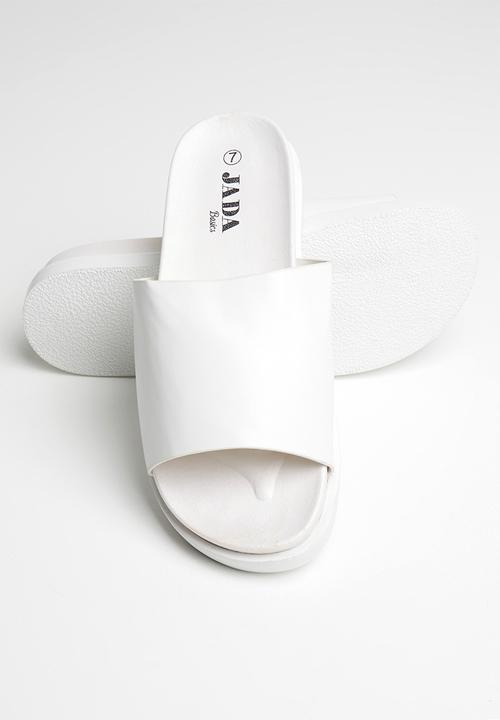 Jada - Faux leather slide - white