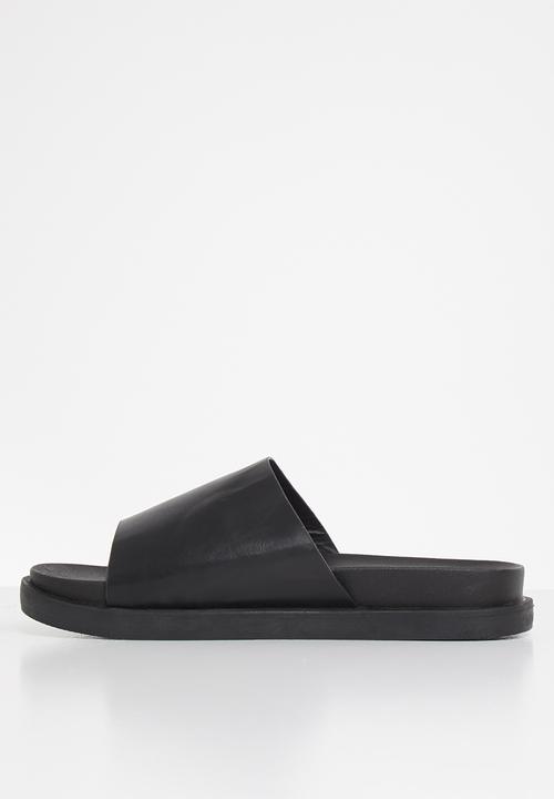 Jada - Faux leather slide - black