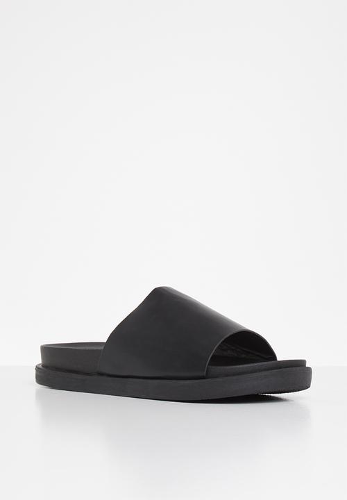Jada - Faux leather slide - black