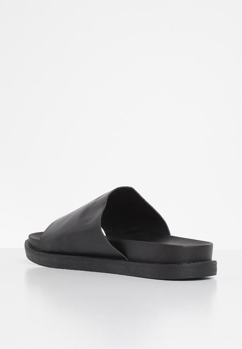 Jada - Faux leather slide - black