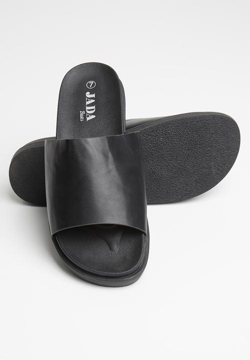 Jada - Faux leather slide - black