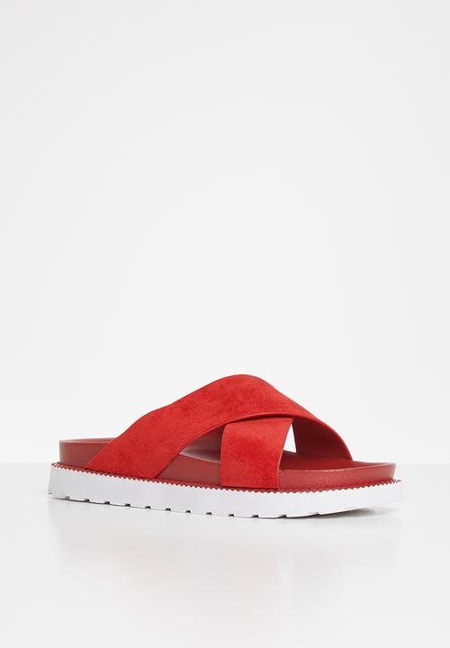 Jada - Cross strap slide - dark red