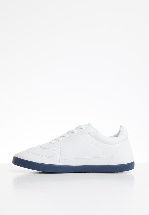 SOVIET - Y cecil pu lace up - white/navy
