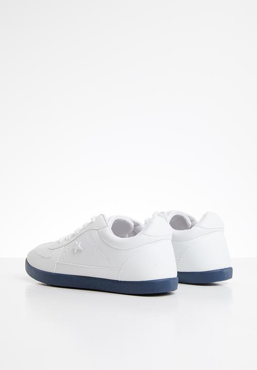 SOVIET - Y cecil pu lace up - white/navy