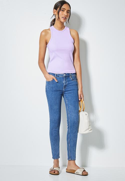 Superbalist - Single rib cutaway vest - lilac