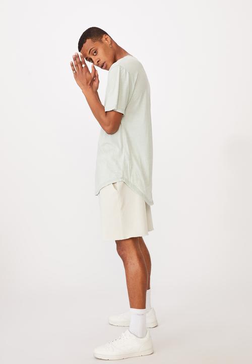 Cotton On - Longline scoop burnout T-shirt - pistachio