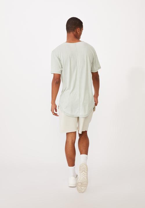 Cotton On - Longline scoop burnout T-shirt - pistachio