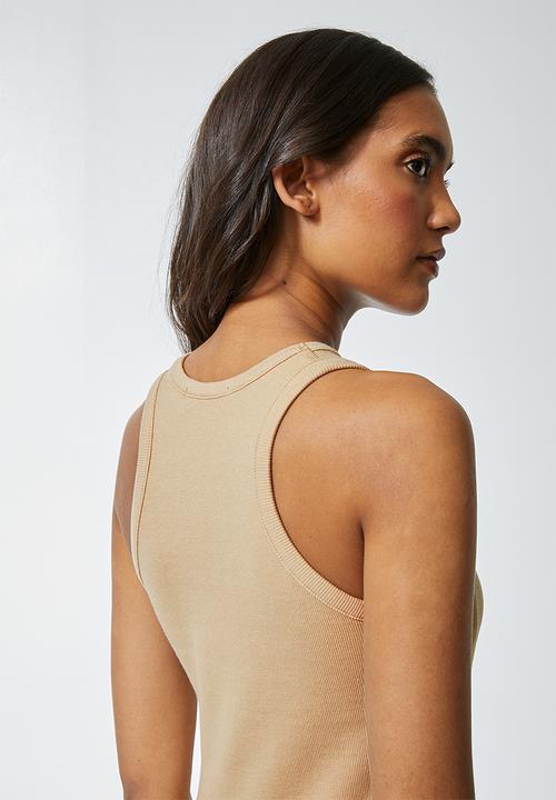 Superbalist - Single cutaway rib vests - beige