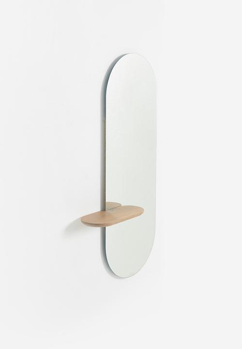 Emerging Creatives - Luna pill mirror with shelf - black