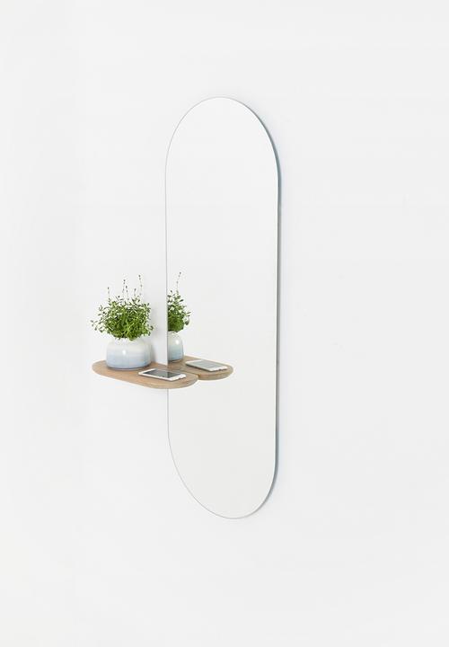 Emerging Creatives - Luna pill mirror with shelf - black