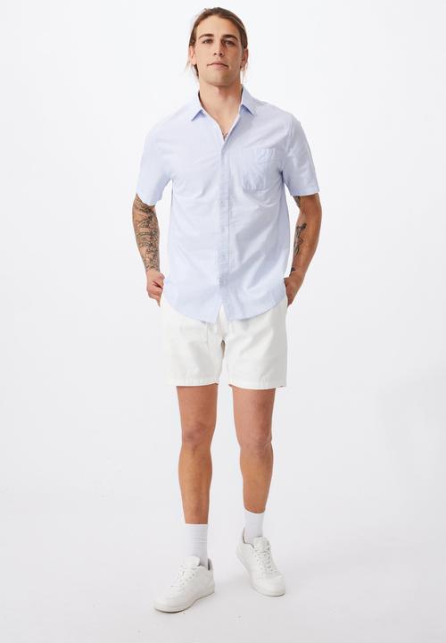Cotton On - Vintage prep short sleeve shirt - blue & white 