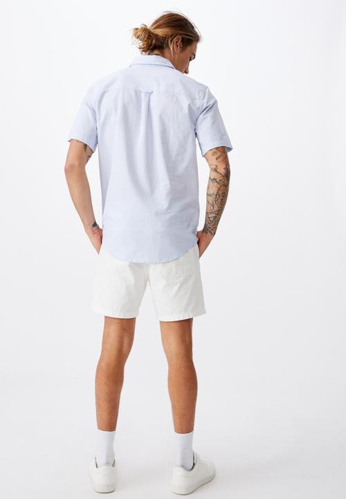 Cotton On - Vintage prep short sleeve shirt - blue & white 