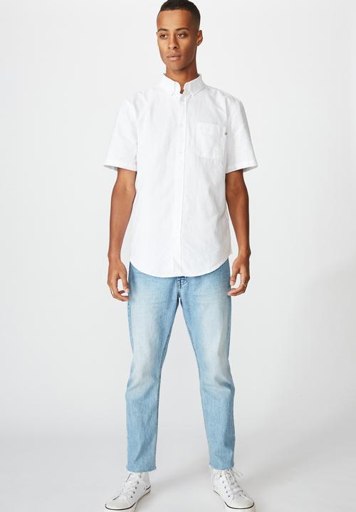 Cotton On - Vintage prep short sleeve shirt - white