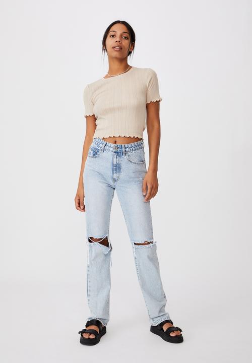 Cotton On - Little sister pointelle tee - latte