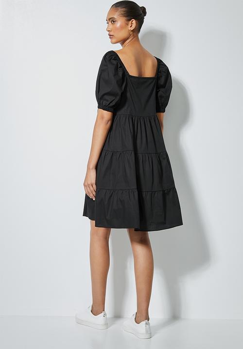 Superbalist - Tiered dress mini - black