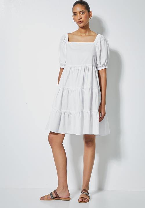 Superbalist - Tiered dress mini - white