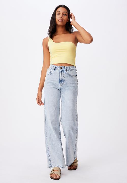 Cotton On - One shoulder sleeveless top - lemon