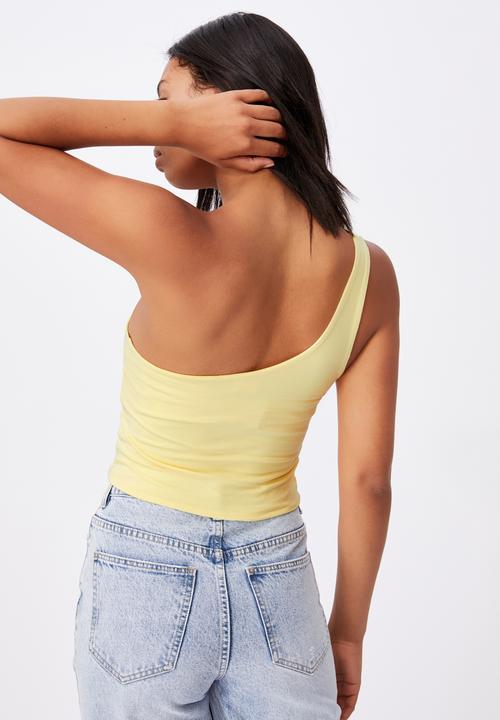 Cotton On - One shoulder sleeveless top - lemon
