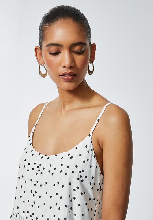 Superbalist - Tiered strappy midi - white & black