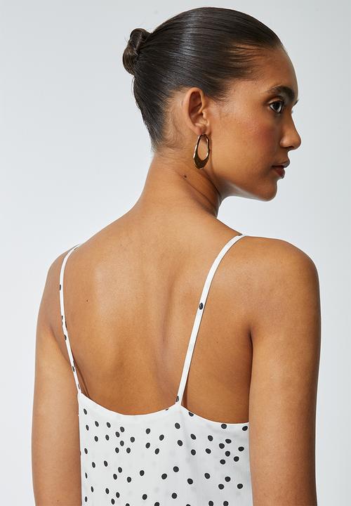 Superbalist - Tiered strappy midi - white & black
