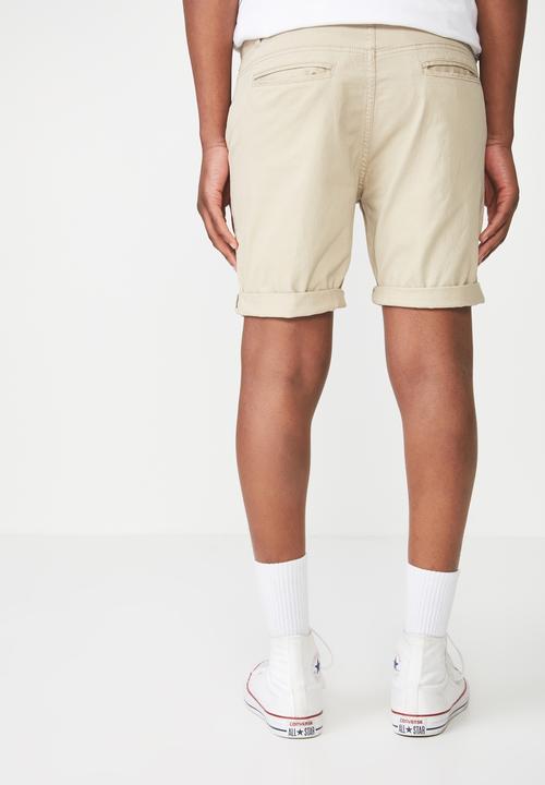 Cotton On - Washed chino short - pigment stone