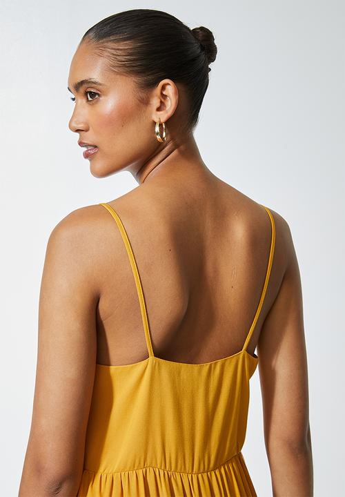 Superbalist - Tiered strappy midi - mustard