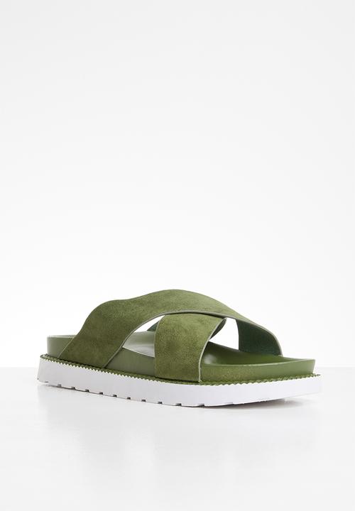 Jada - Cross strap slide - khaki