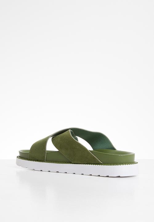 Jada - Cross strap slide - khaki