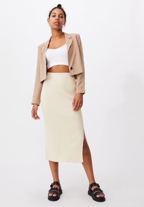 Cotton On - Stella knit midi skirt - coconut
