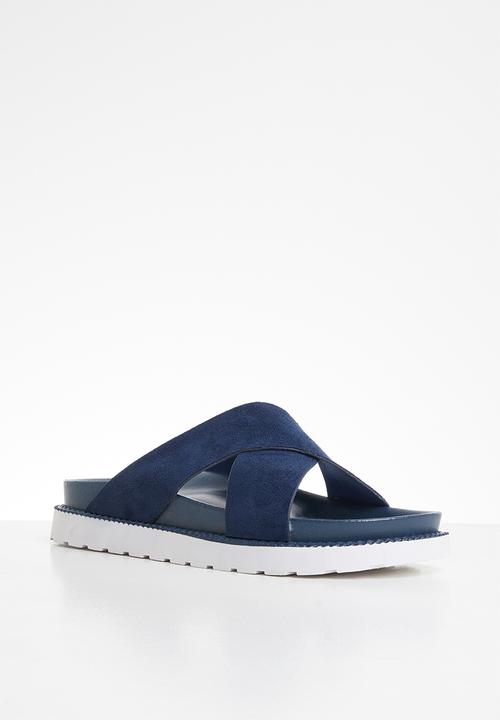 Jada - Cross strap slide - navy
