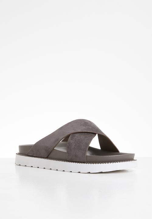 Jada - Cross strap slide - grey
