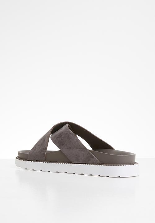 Jada - Cross strap slide - grey
