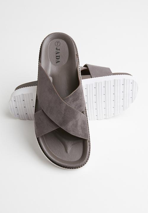 Jada - Cross strap slide - grey