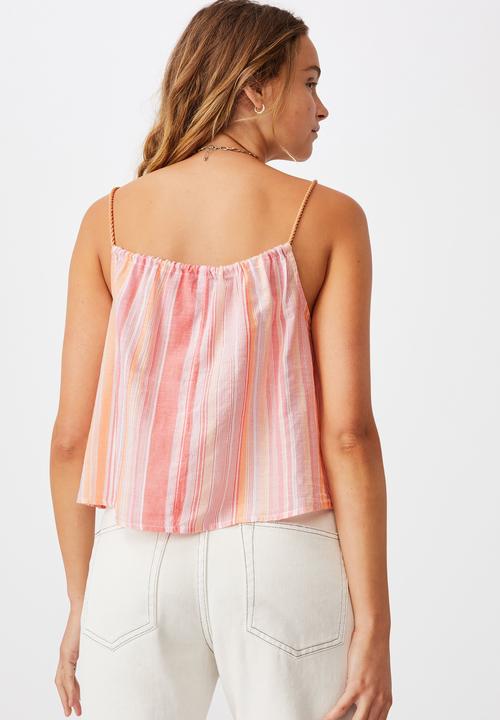 Cotton On - Summer vibes relaxed cami - tiana stripe summer coral