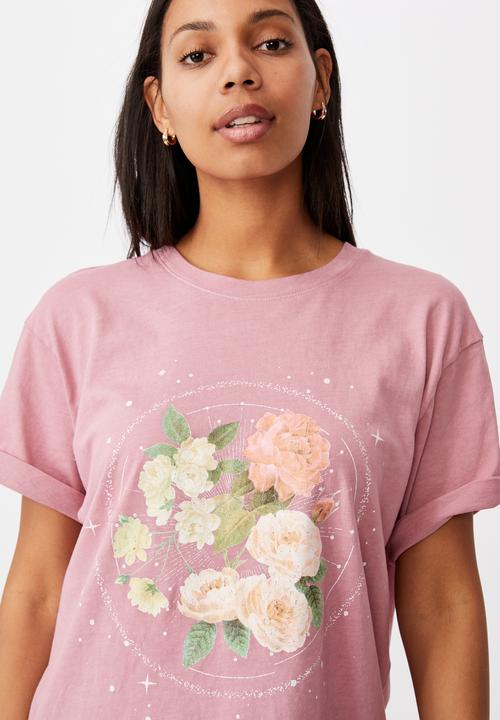 Cotton On - The dad graphic tee - floral space/blush
