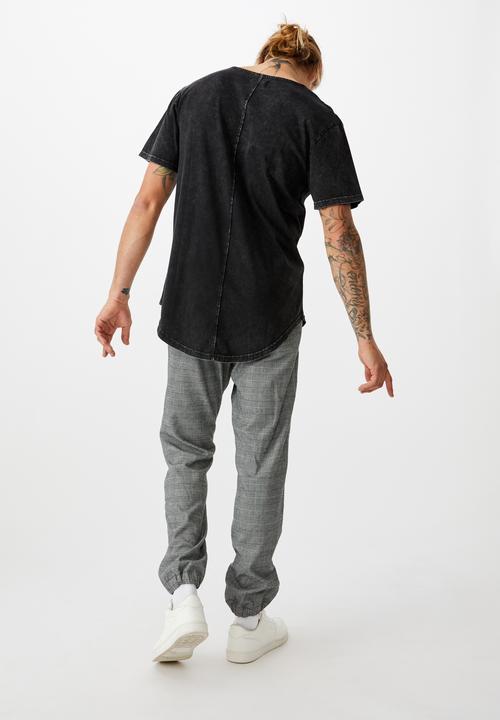 Cotton On - Drake cuffed pant - black & white 
