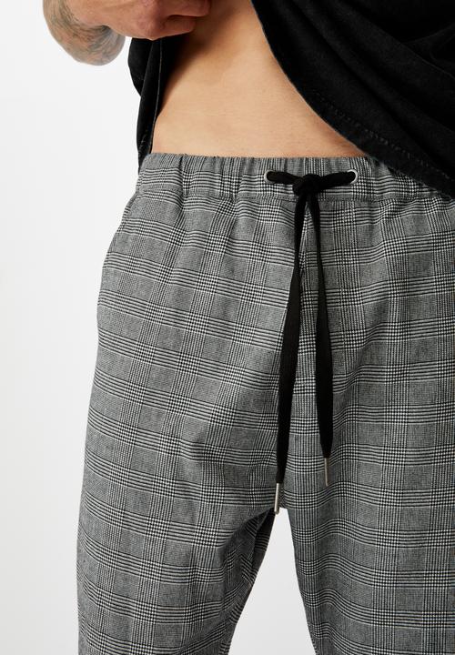 Cotton On - Drake cuffed pant - black & white 