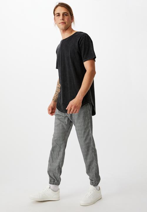 Cotton On - Drake cuffed pant - black & white 
