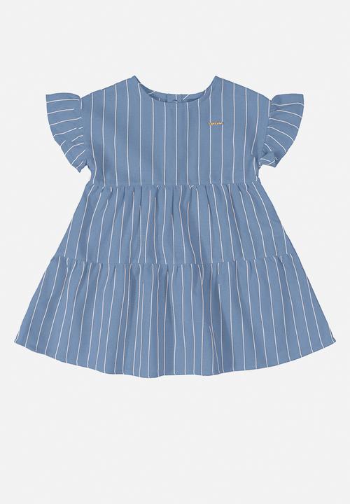 UP Baby - Dyed woven dress & headband set - blue