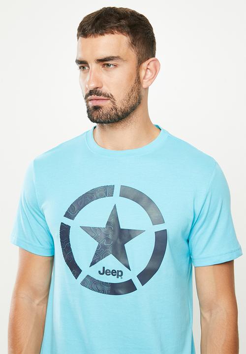 JEEP - Jeep Star logo print tee - aqua